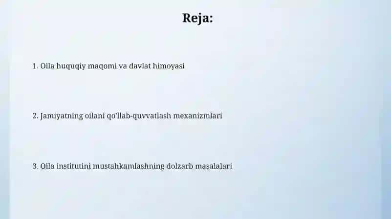 Oila davlat va jamiyat muhofazasida 2