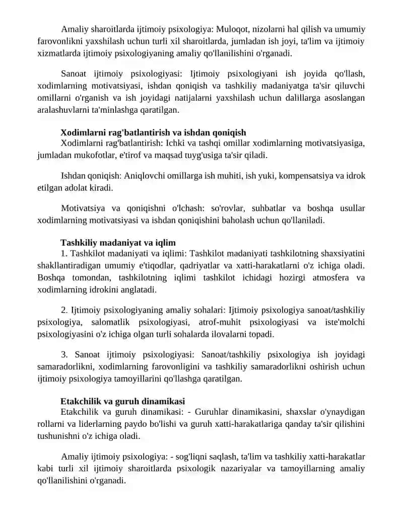 Sanoat Ijtimoiy Psixologiyasi 2
