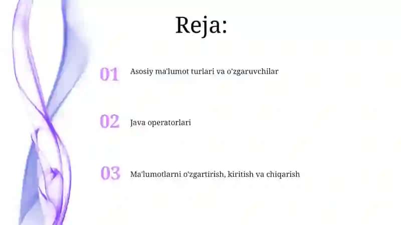 Java'da asosiy ma'lumot turlari 2