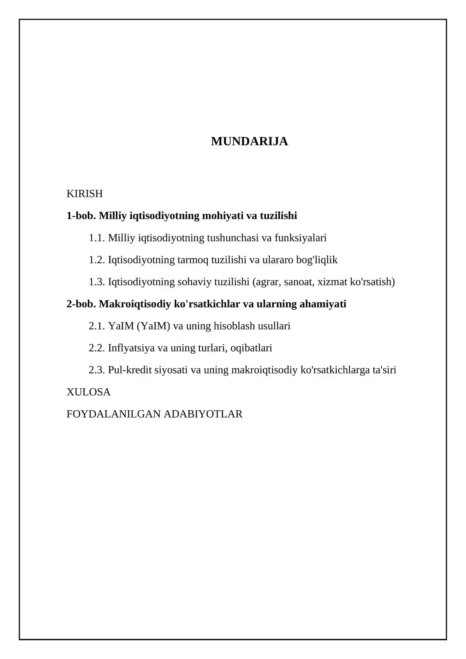 Milliy iqtisodiyot va uning makroiqtisodiy ko‘rsatkichlari 2