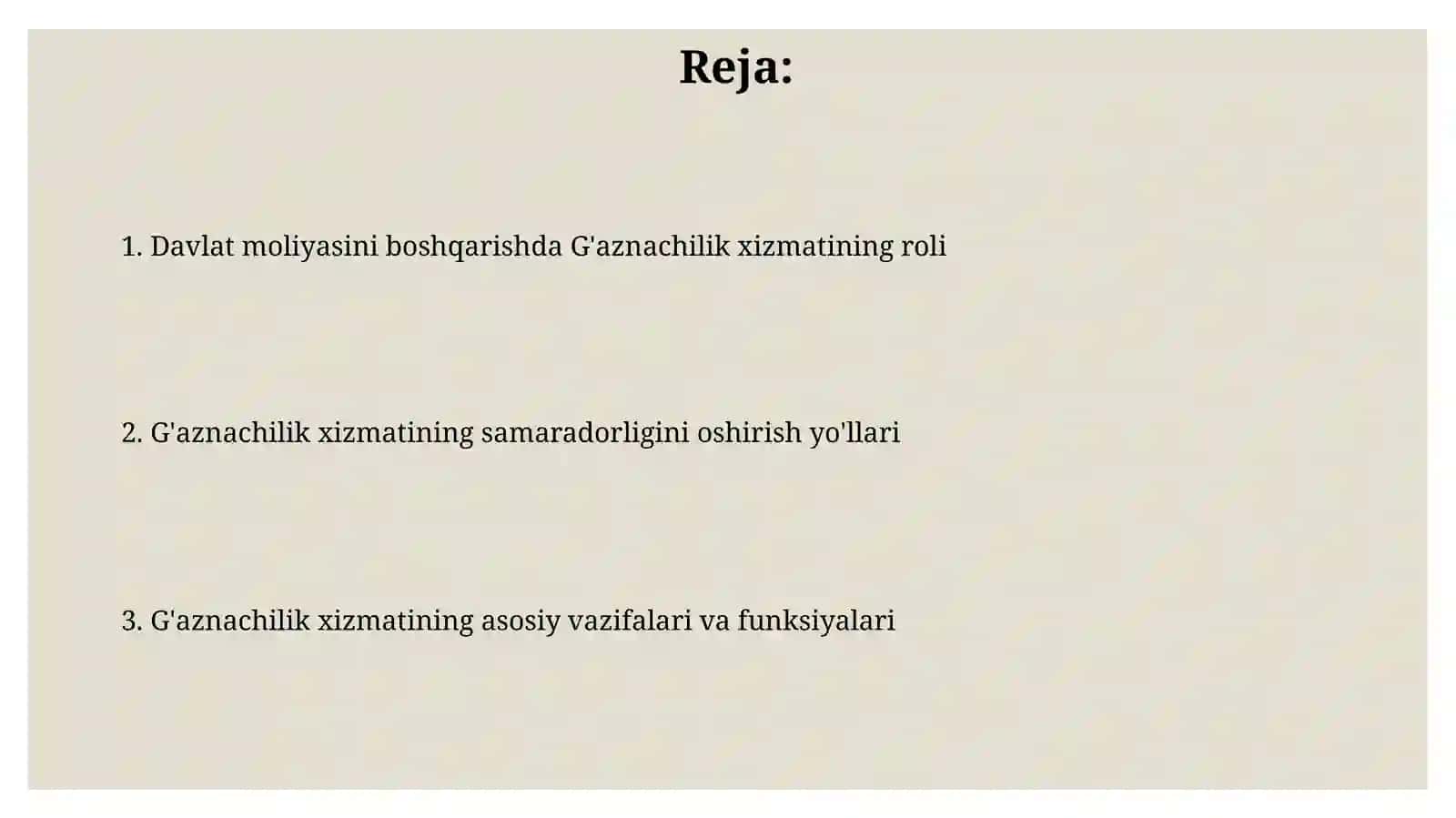 Davlat moliyasini boshqarishda Gʻaznachilik xizmati oʻrni 2