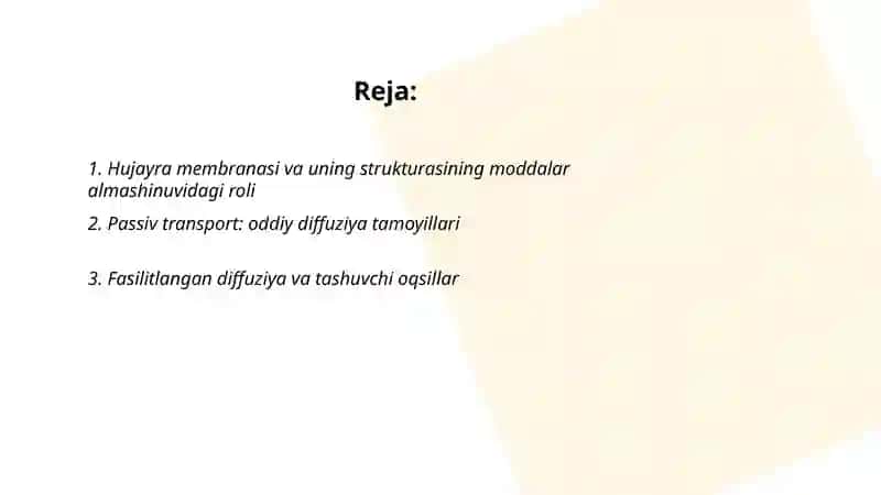 Hujayrada moddalar almashinuvi 2
