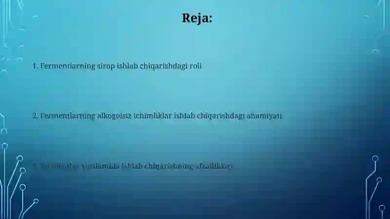 Sharbatlar va Lamal kogolli ichimliklar ishlab chiqarishda fermentlardan foydalanish 2