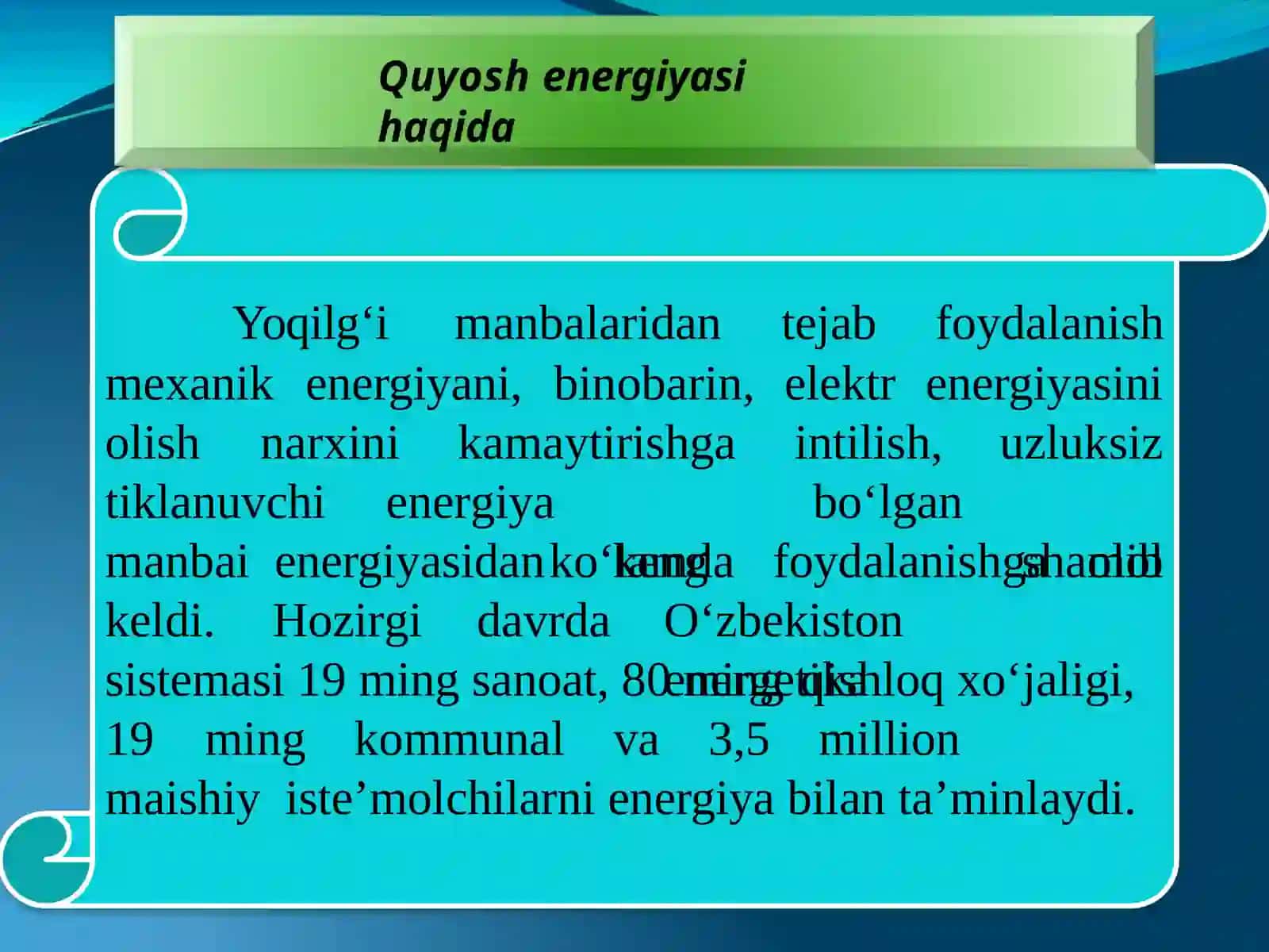 Quyoshenergetikasi shamol energetikasi 2