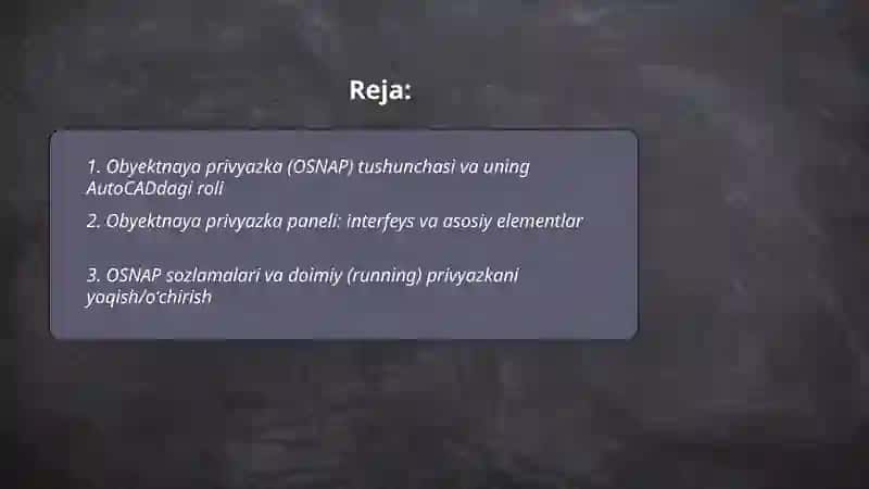 Obyektnaya privyazka (OSNAP) 2