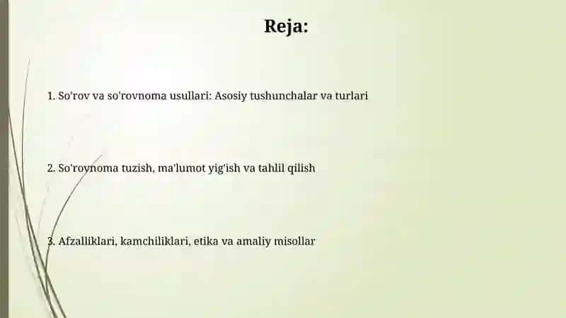 Miqdoriy tadqiqotlar: soʻrovnomalar va anketalashtirish usullari 2