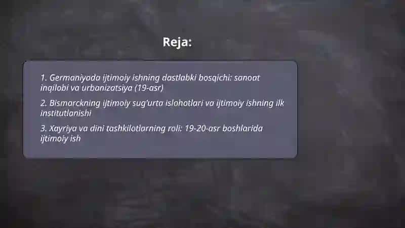 Germaniyada ijtimoiy ishning tarixiy rivojlanish bosqichlari 2