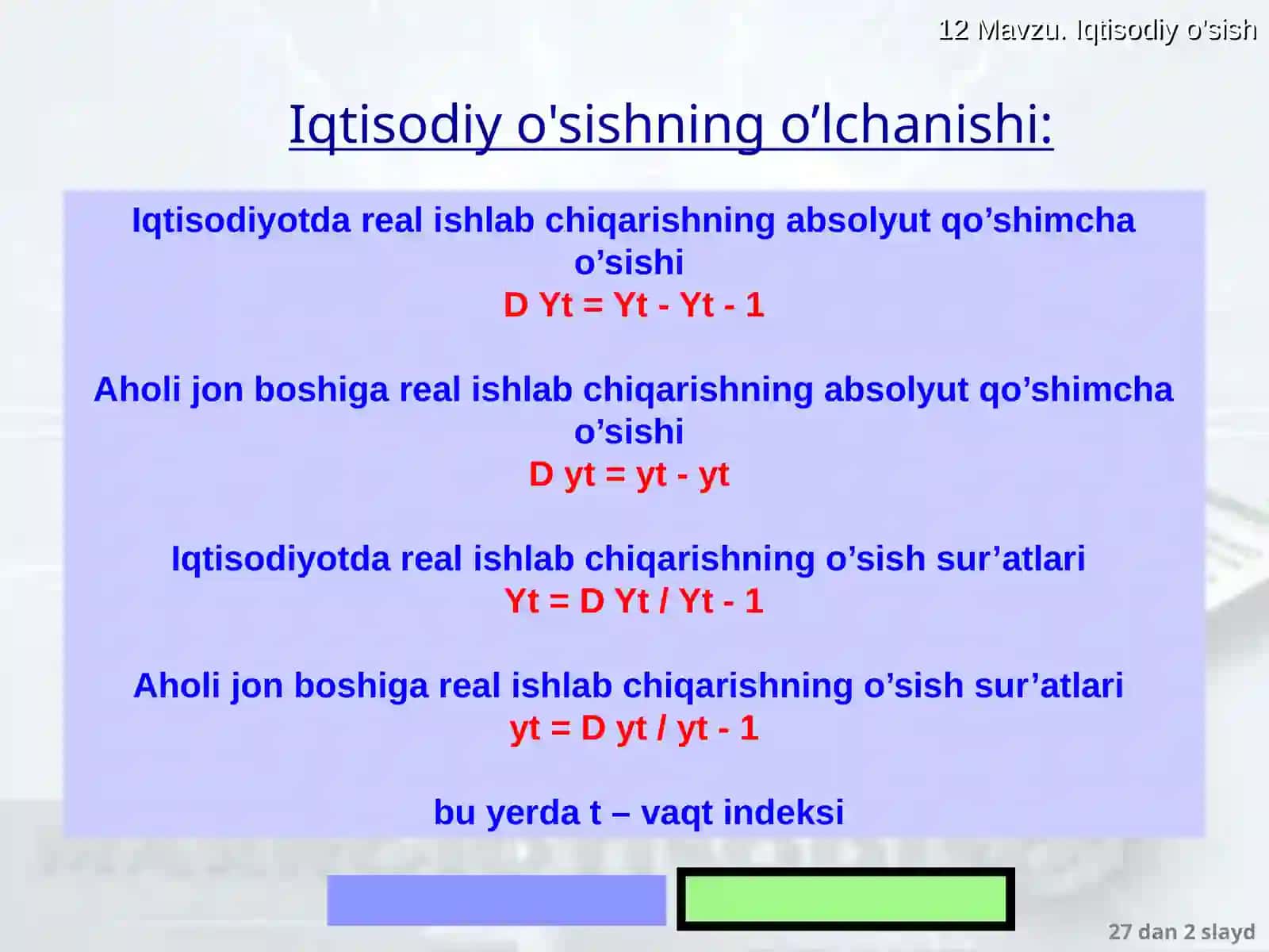 Iqtisodiy o’sish 2
