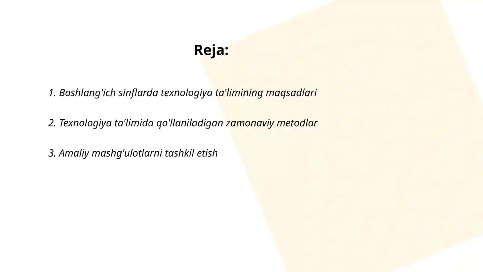Boshlang'ich sinflarda texnologiya ta'limining mazmuni 2