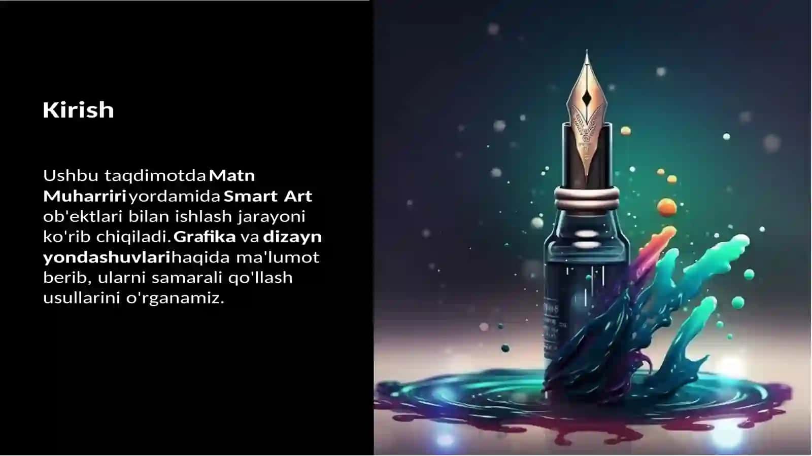 Matn Muharriri Yordamida Smart Art Ob'ektlari Bilan Ishlash: Grafika va Dizayn Yondashuvlari 2