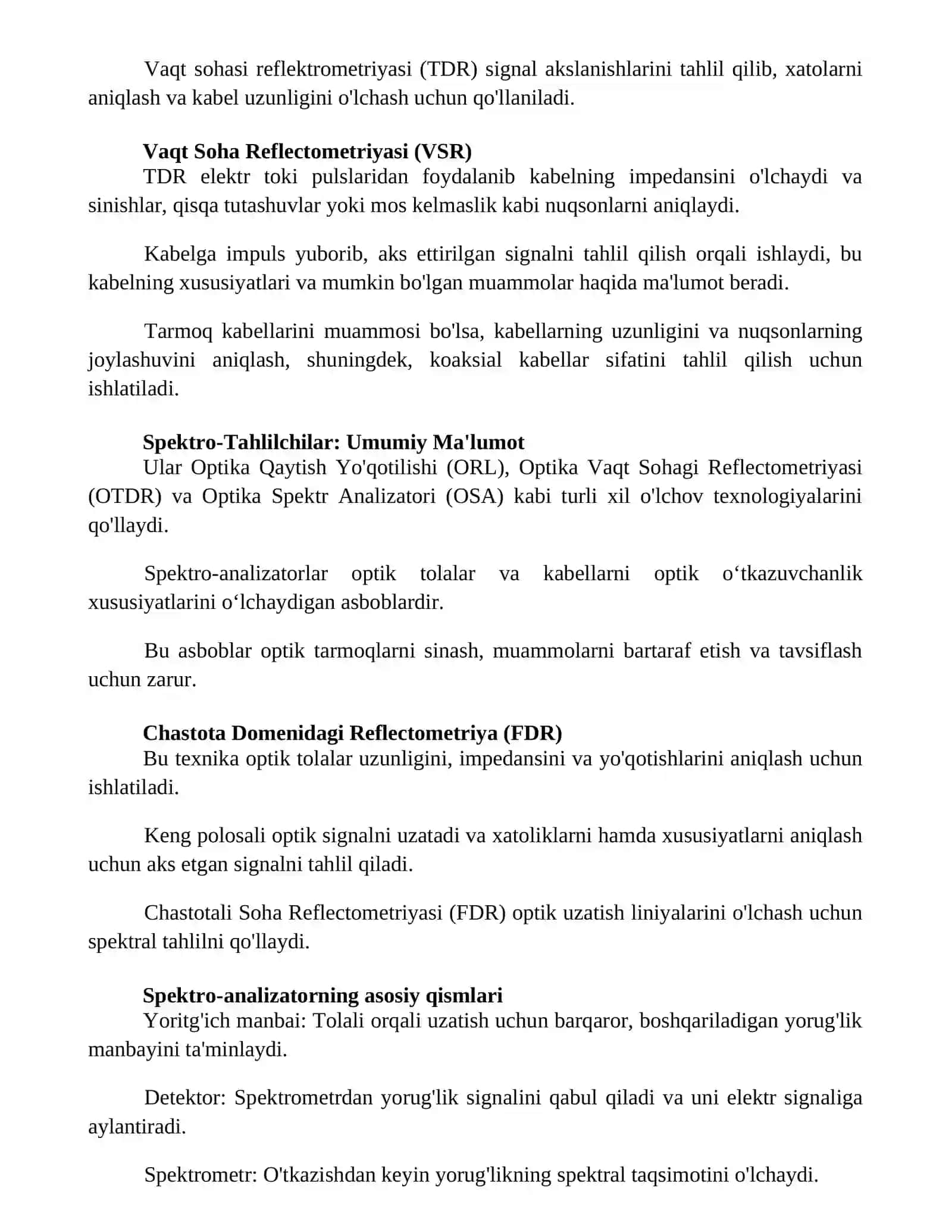 Optik spektro - analizatorlar 2