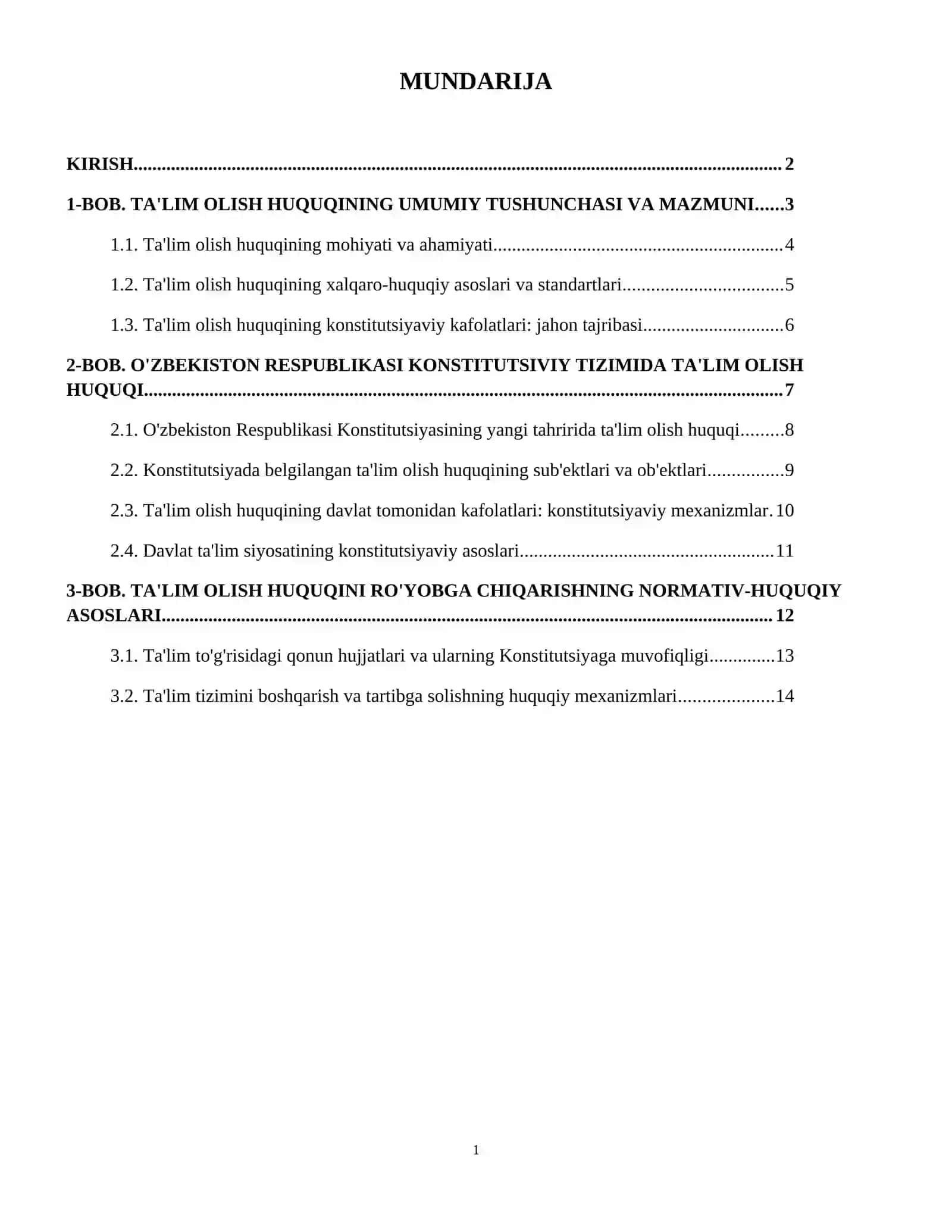 Konstitutsiyada ta'lim olish huquqi. 2