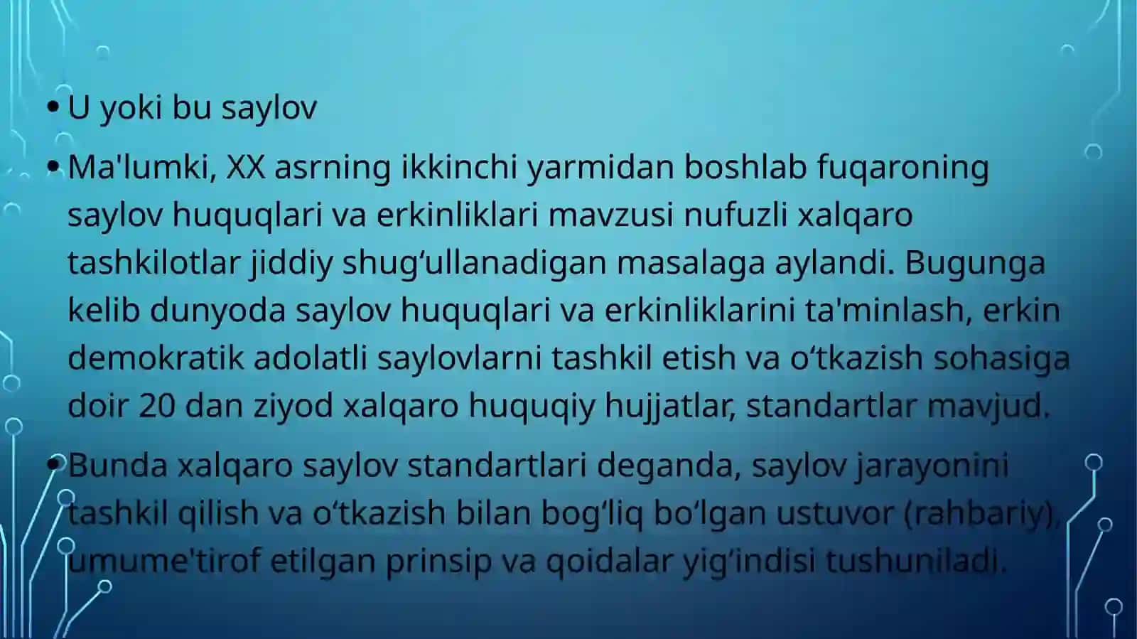 saylovlar va xalqaro huquq 2