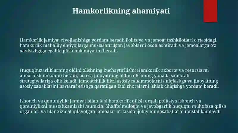 Hamkorlik jamiyat rivojlanishiga yordam beradi 2