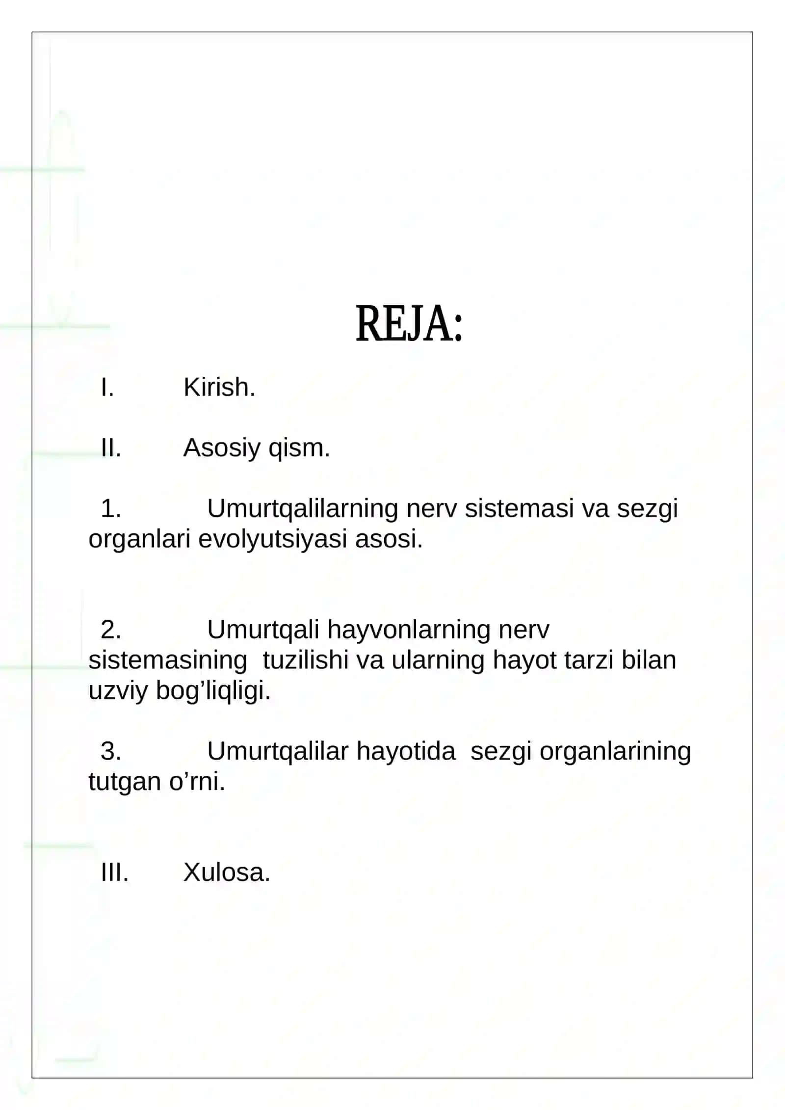 UMURTQALI HAYVONLAR NERV SISTEMASI EVOLUTSIYASI 2