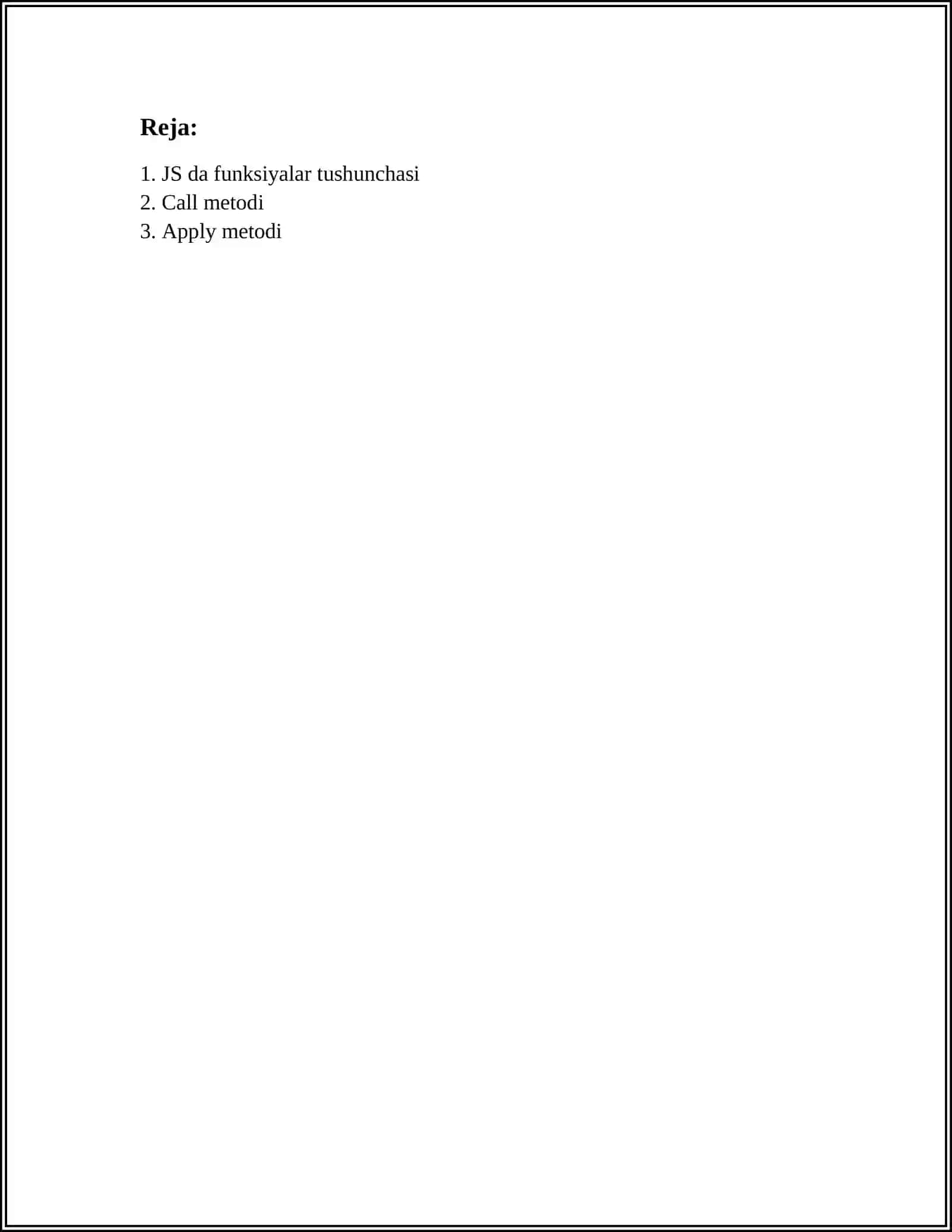 JavaScript da funksiyalar tushunchasi 2
