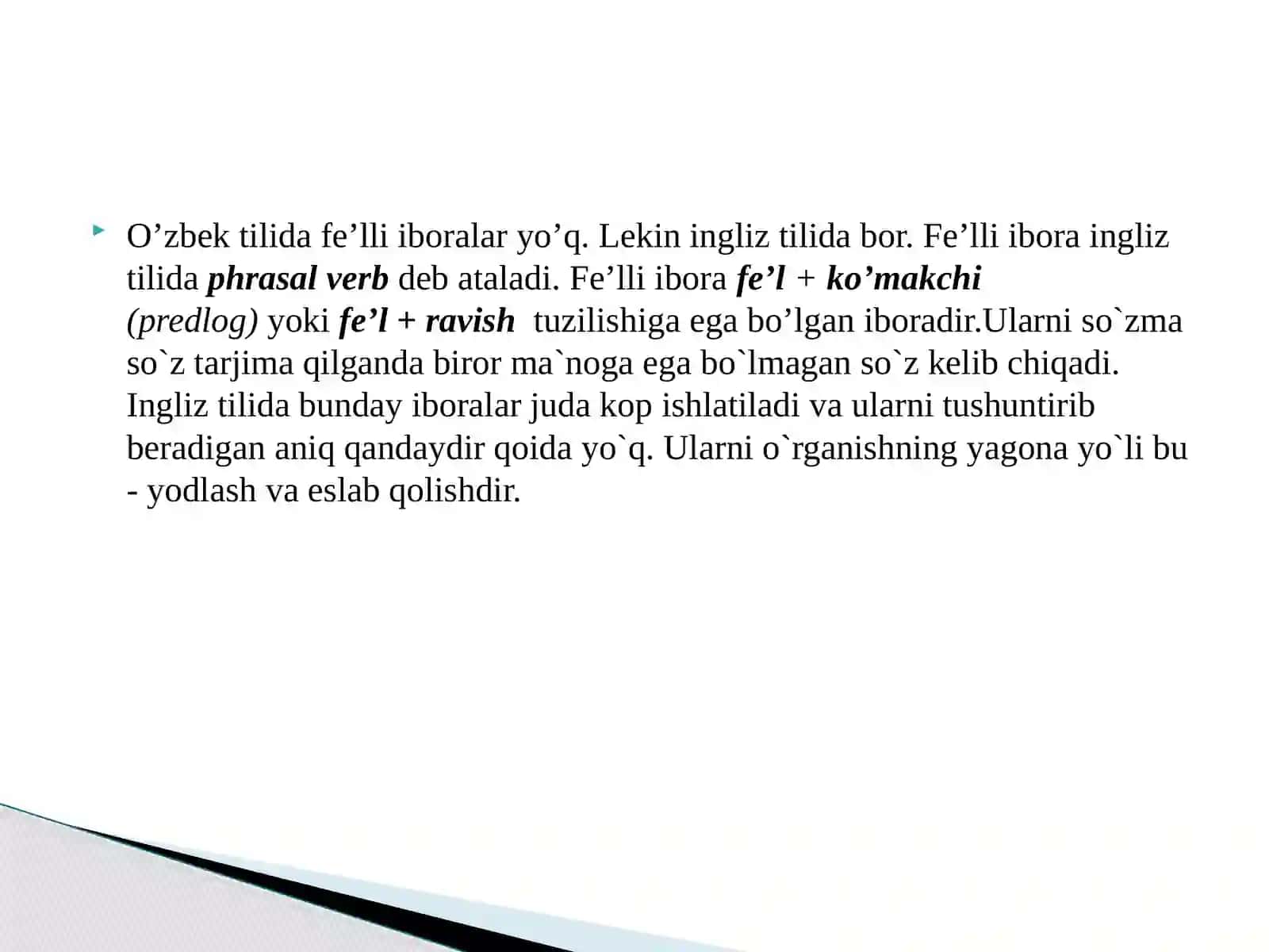 Phrasal verbs(fe`lliiboralar) 2