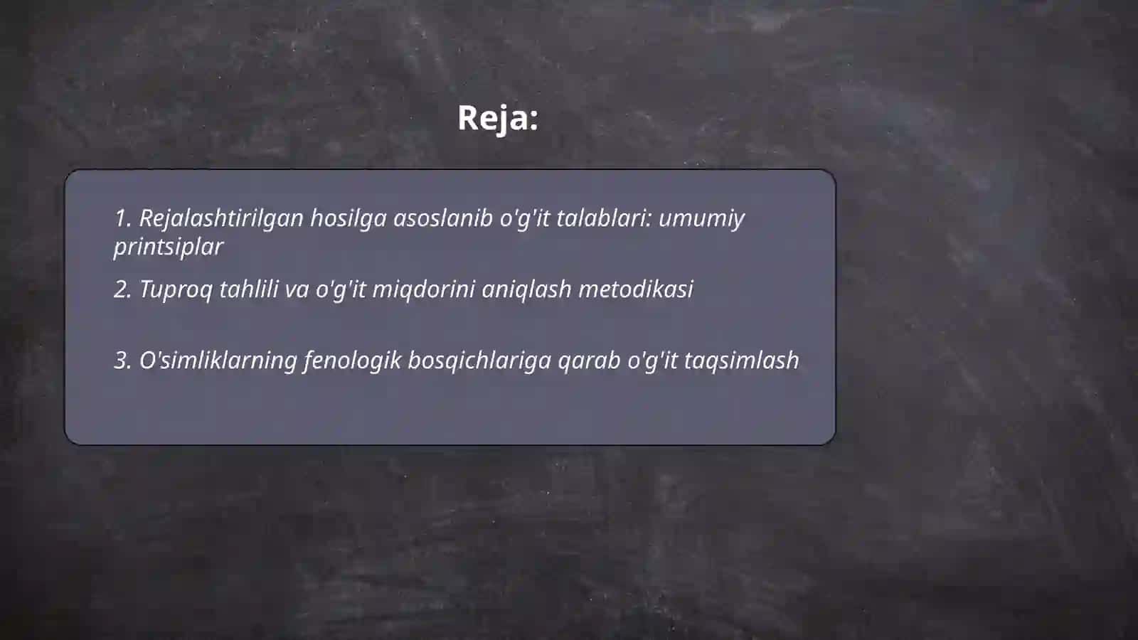 Tuproq tahlili va o'g'it miqdorini aniqlash metodikasi 2