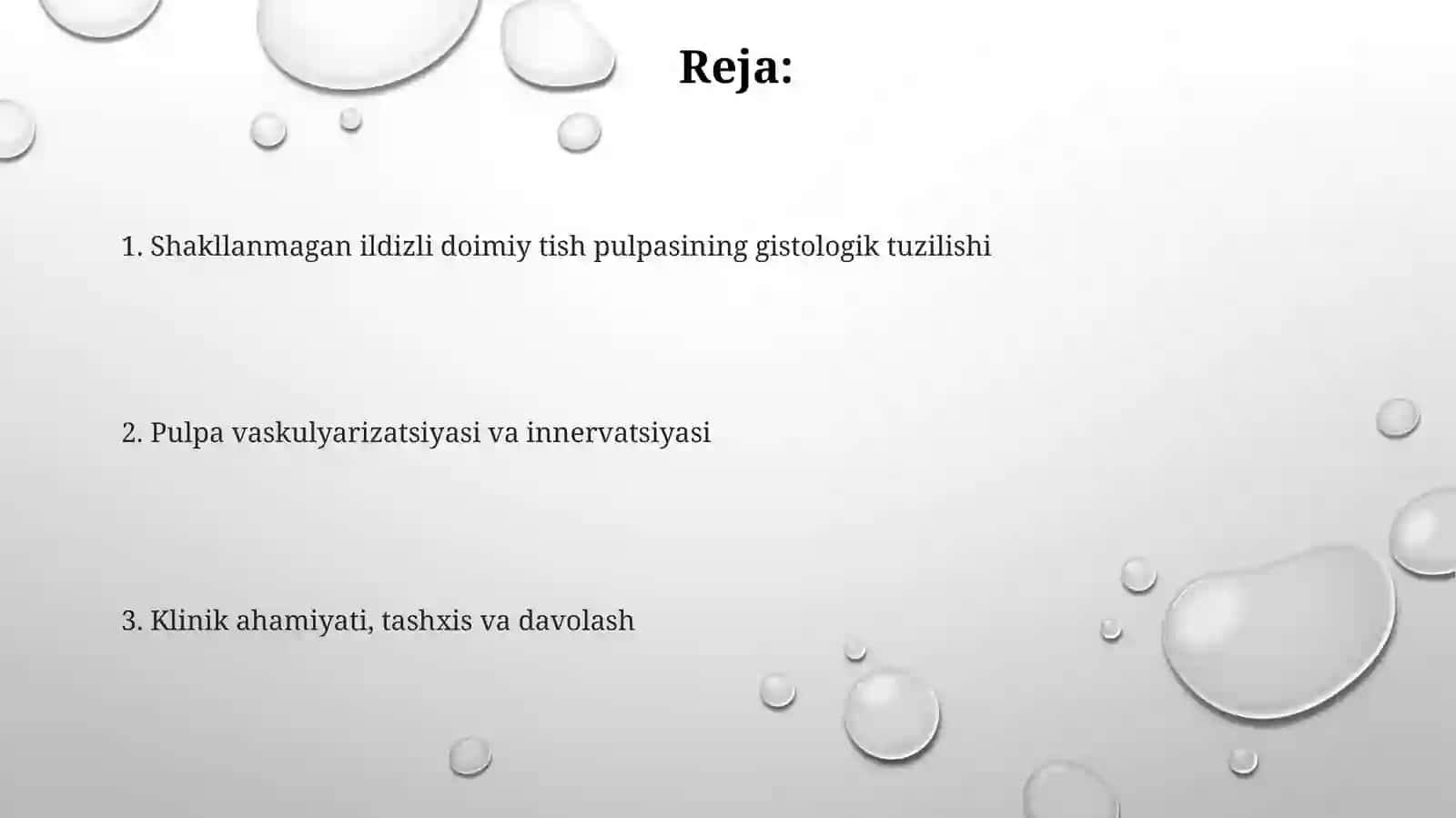 Shakllanmagan ildizli doimiy tishlar pulpasining struktura tuzilishi 2