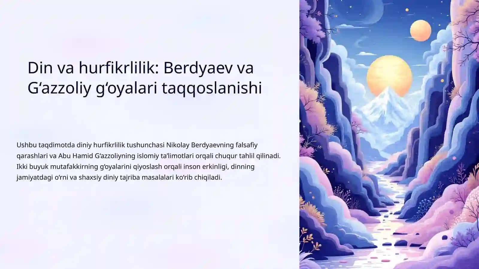 Din va hurfikrlilik: Berdyaev va G‘azzoliy g‘oyalari taqqoslanishi 2