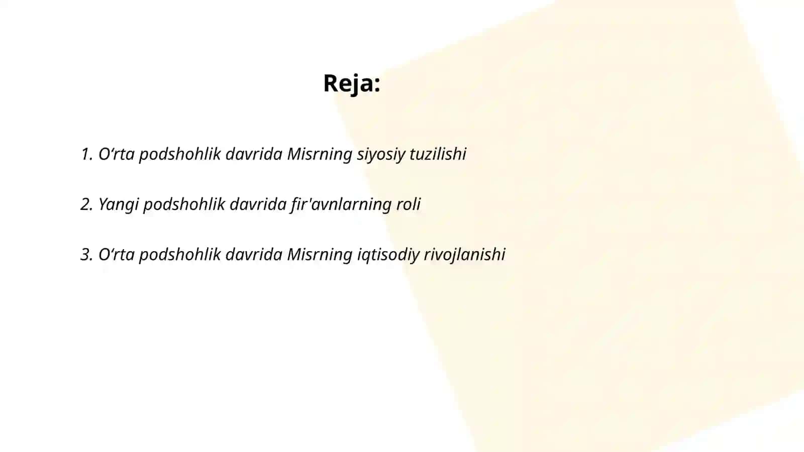 Oʻrta va Yangi podshohlik davrida Misr sivilizatsiyasi 2