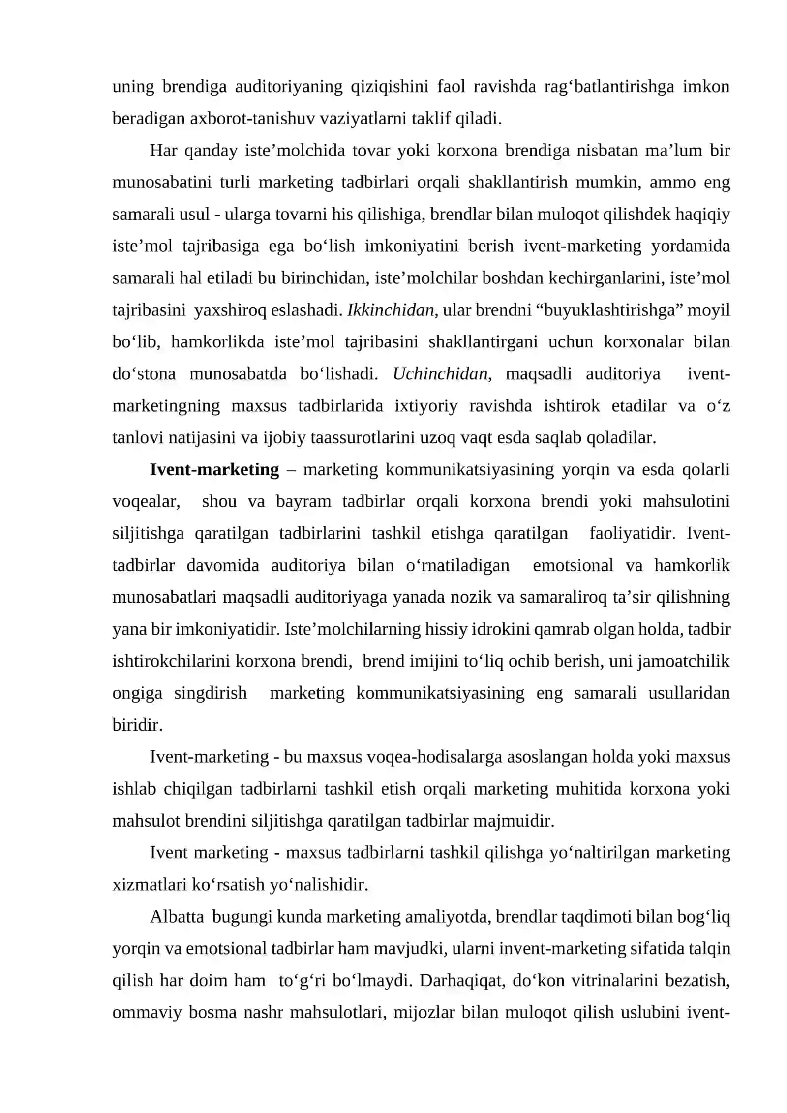 MARKETING KOMMUNIKATSIYASIDA IVENT-MARKETING 2