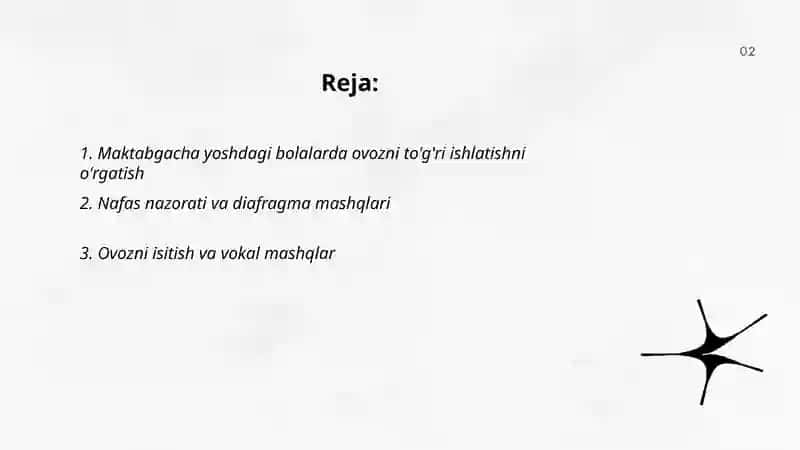 Qo'shiqchilik ko'nikmalarini tarbiyalash 2