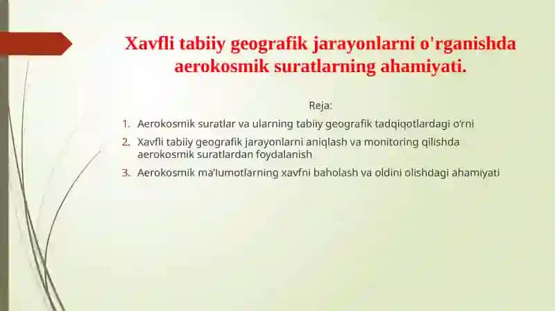 Aerokosmik Suratlar va Ularning Tabiiy Geografik Tadqiqotlarda Gio‘rni 2
