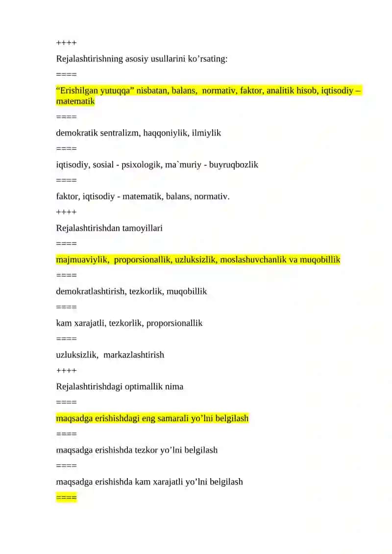 Biznes rejasi tuzish 2