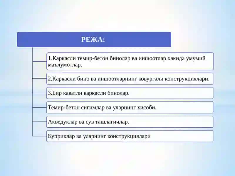 Каркасли темир-бетон бинолар ва иншоотлар 2