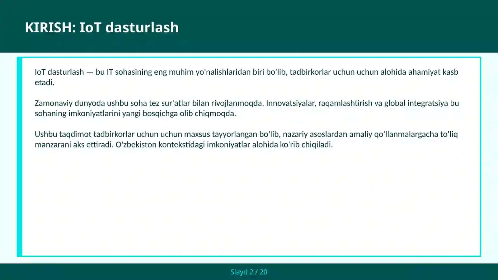 IoT Dasturlash 2