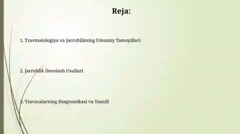 Travmatologiya va Jarrohlikning Umumiy Tamoyillari 2
