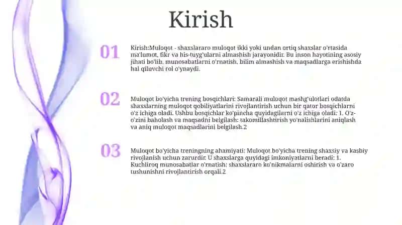 Muloqot Treninglari Bosqichlari 2