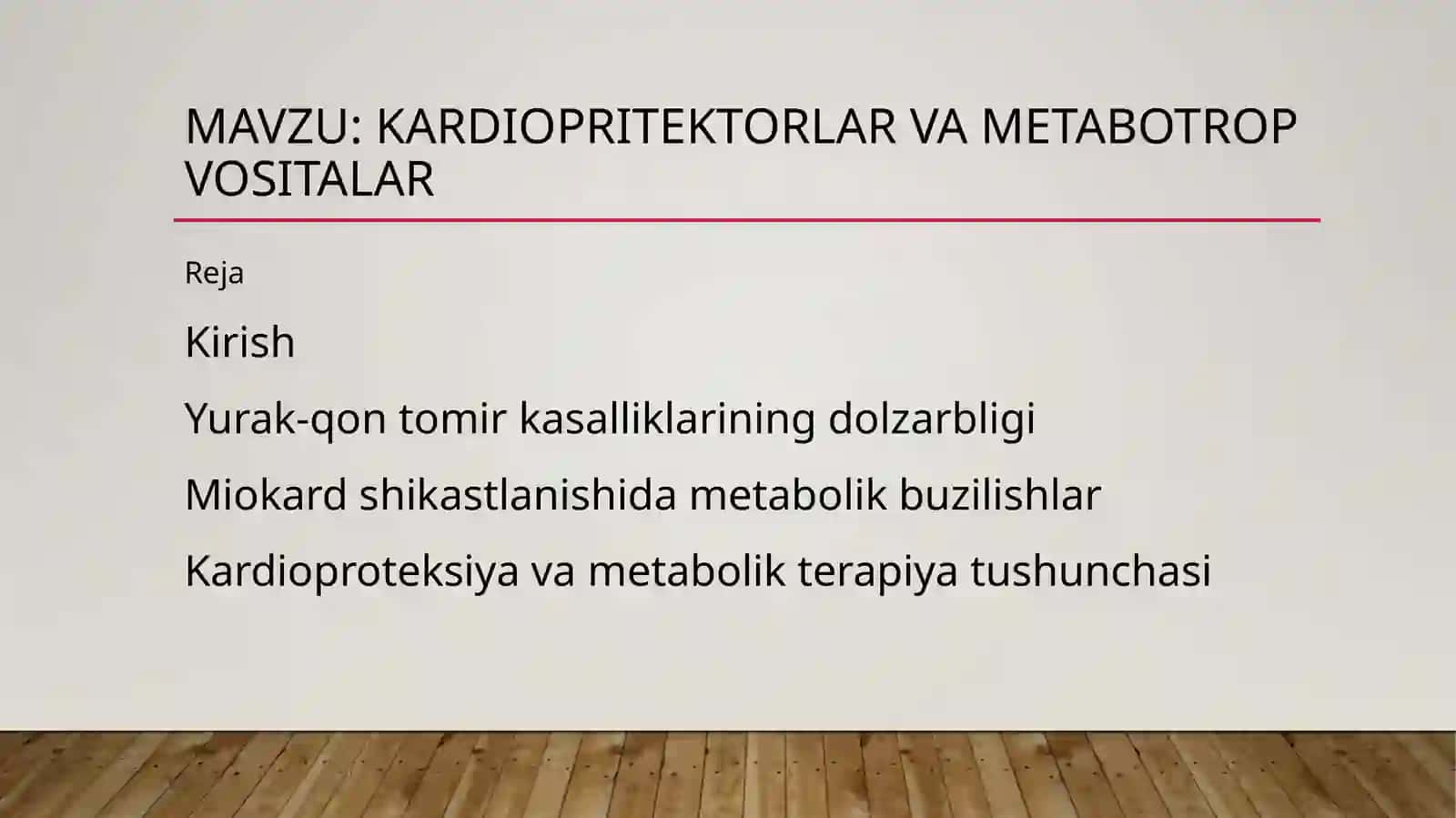 Kardiopritektorlar va Metabotrop Vositalar 2