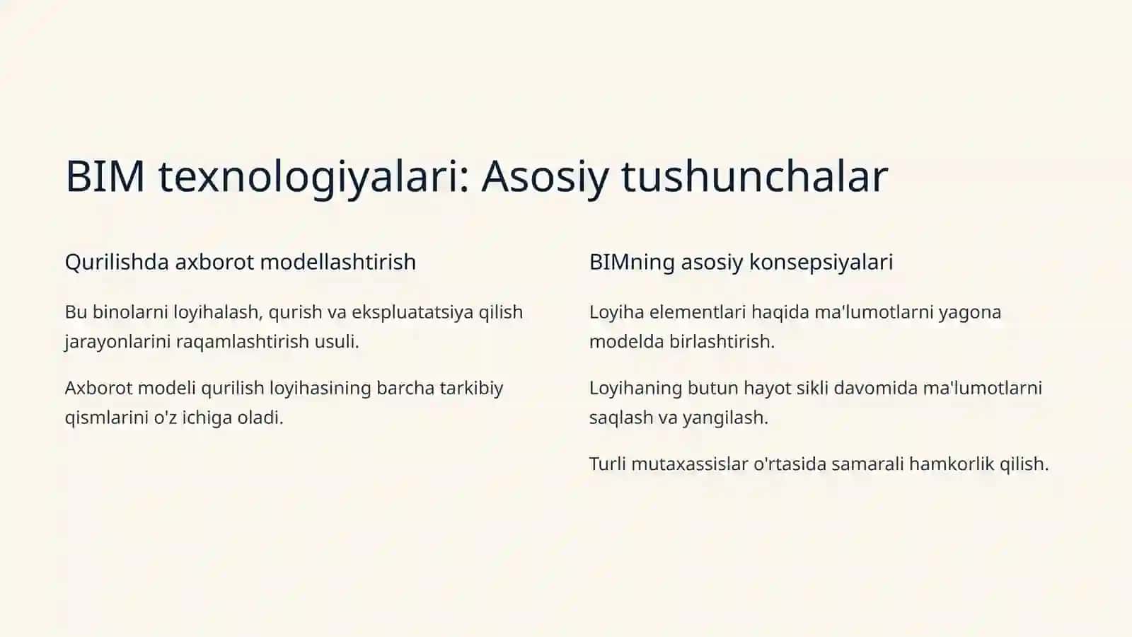 Qurilishda BIM texnologiyalari. Grafik ko'rinishlarni o'zgartirish 2