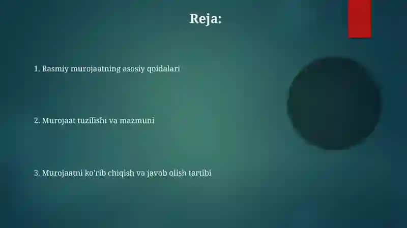 Rasmiy murojat etiketi 2