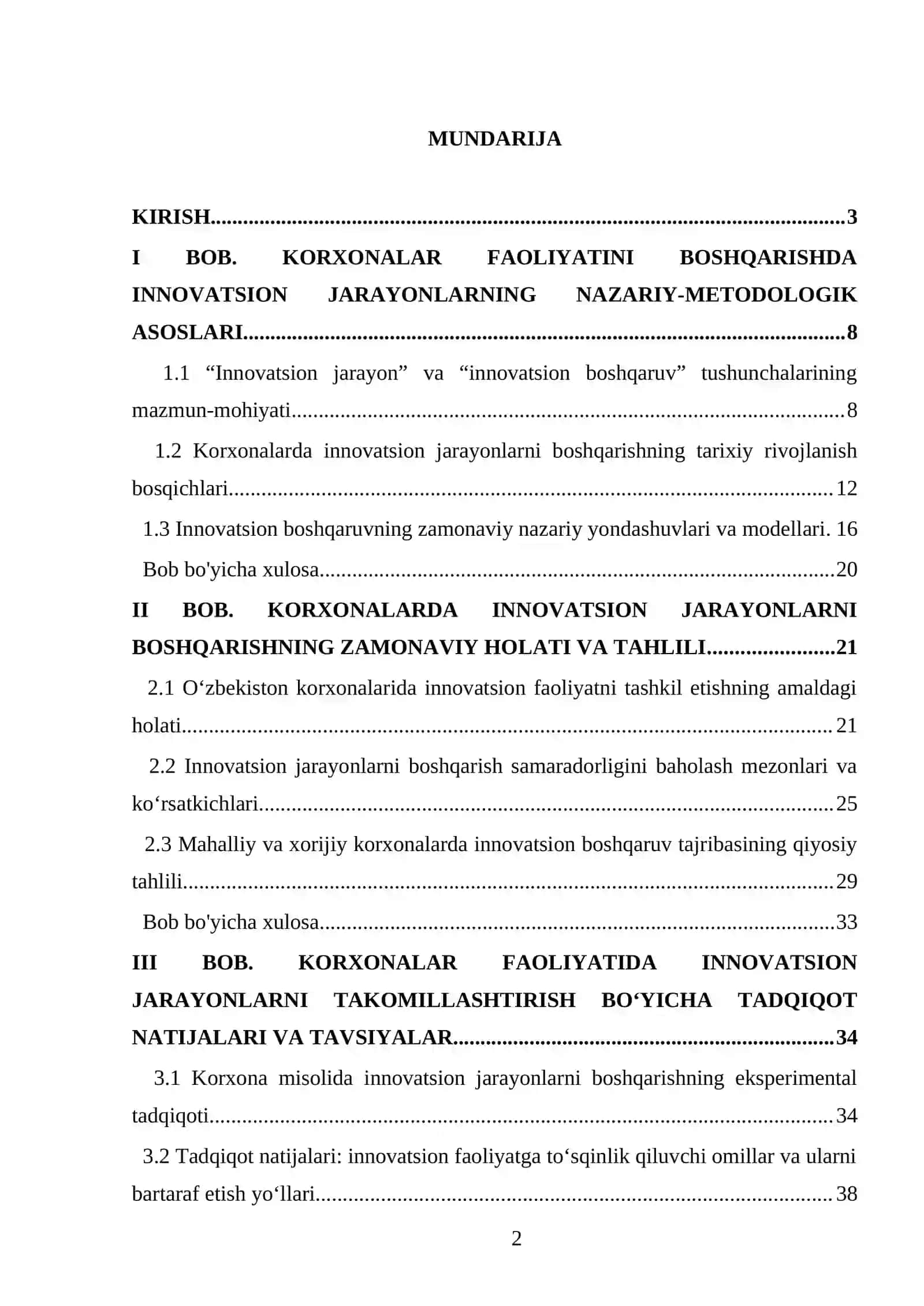 Korxonalar faoliyatini boshqarishda innovasion jarayonlarning o'rni 2