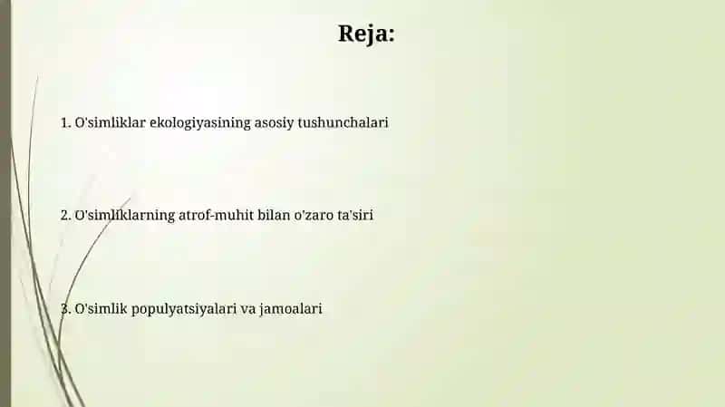 O‘simliklar ekologiyasi asoslari 2