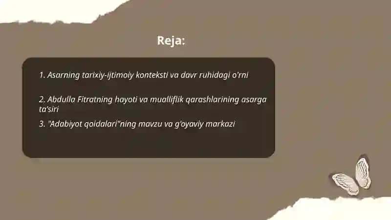 Fitratning "Adabiyot qoidalari" asari tahlili 2