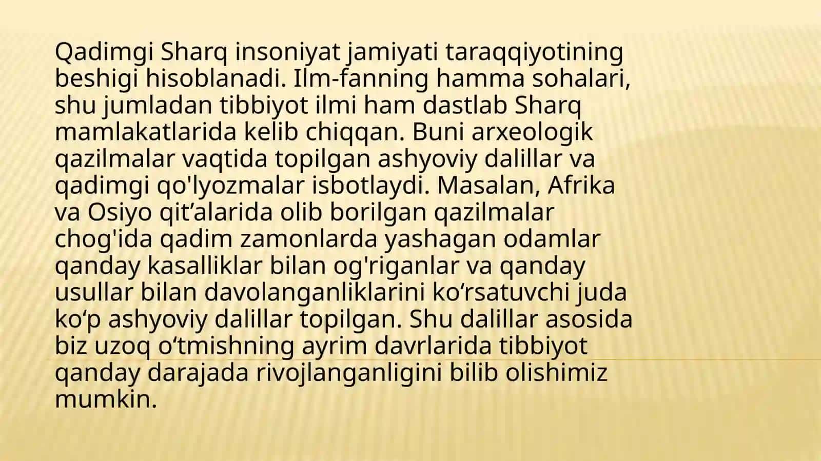 QADIMGISHARQ MAMLAKATLARIDA DAVOLASH USULLARI 2