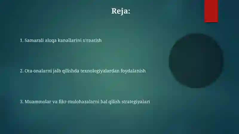 Guruh rahbarlarining ota -onalar bilan olib boradigan ish shakllari 2