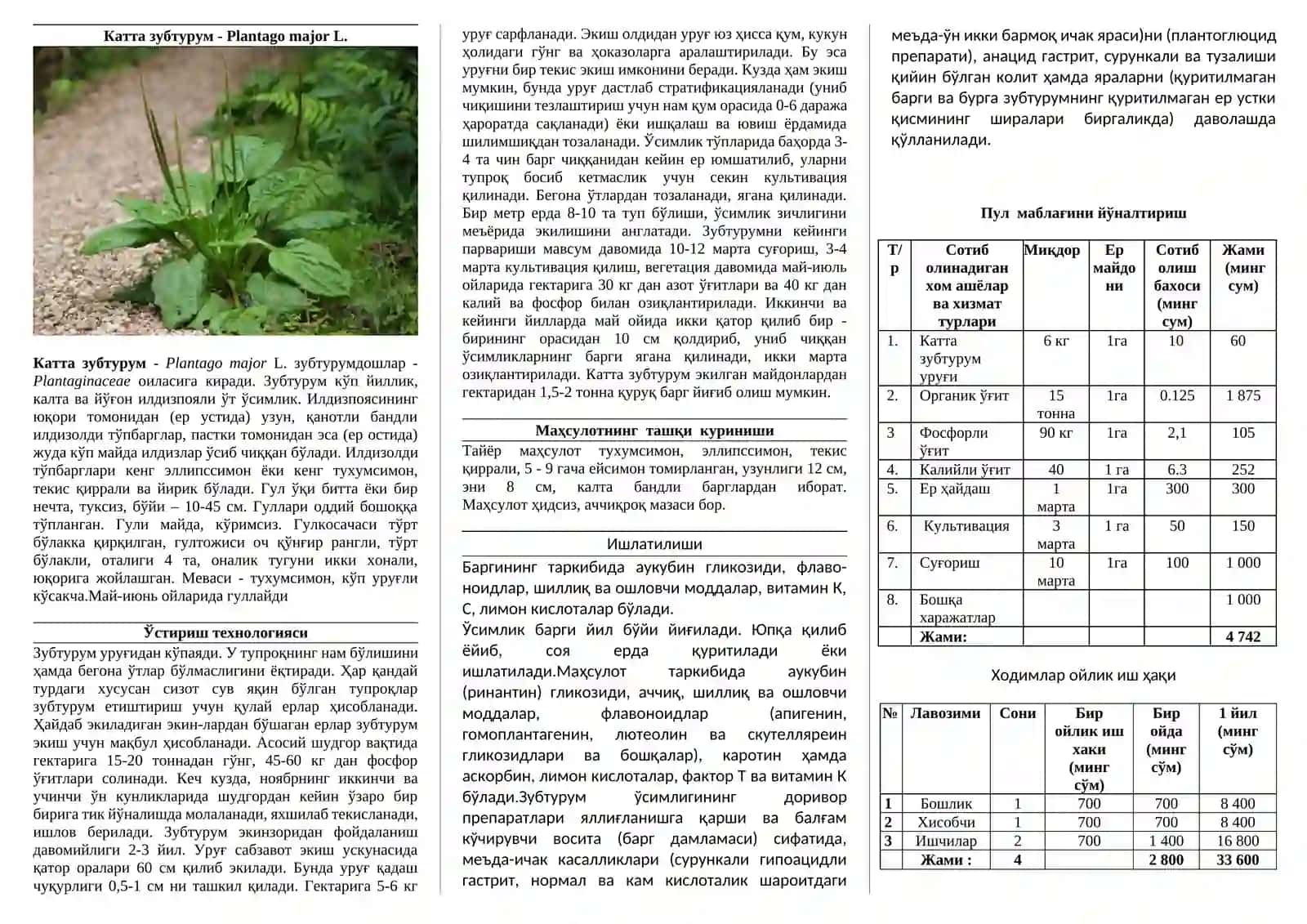 Ишлаб чиқариш даромад ва харажатлари 2