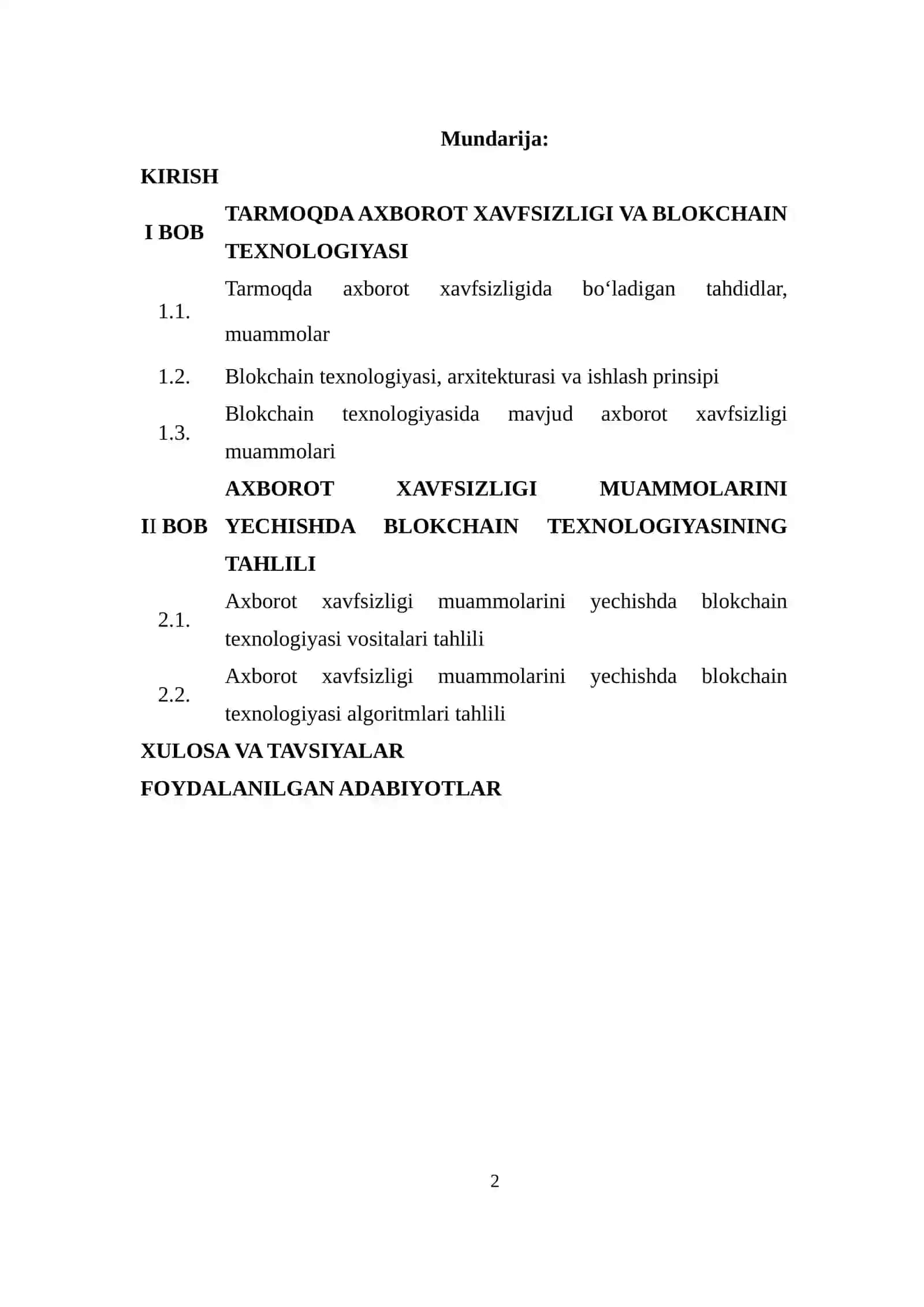 Tarmoqda axborot xavfsizligi va blokchain texnologiyasi 2