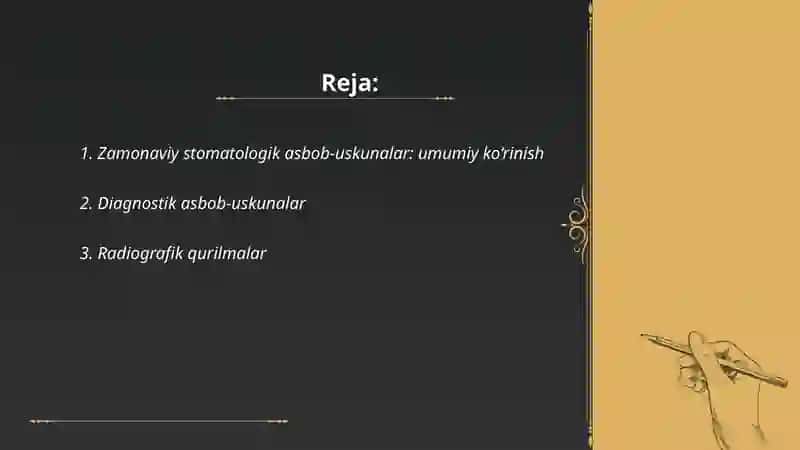 Zamonaviy stomotologik qurilmalar. Tasnifi. Xususiyatlari 2