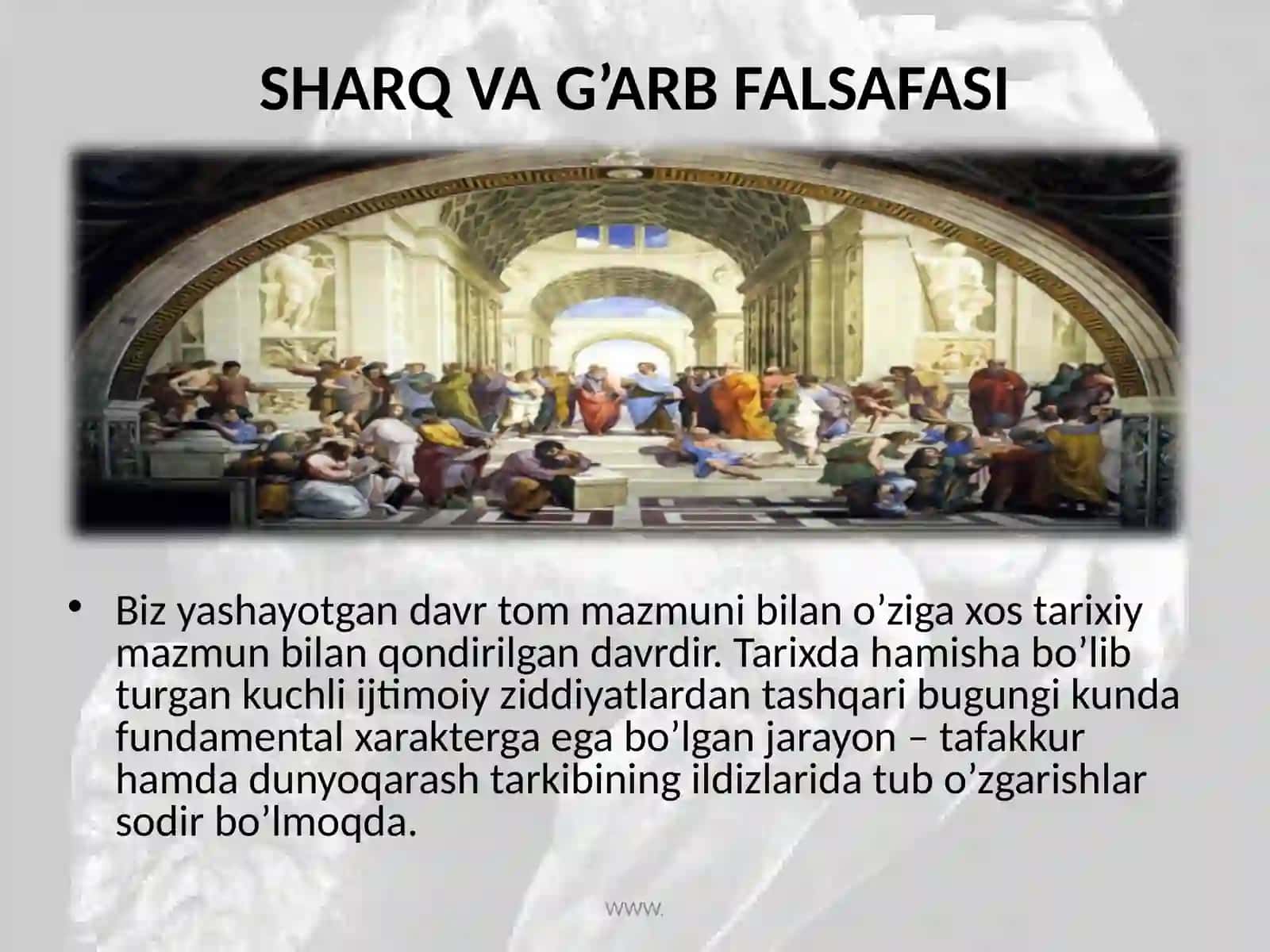Sharq va G’arb falsafasiga kirish 2