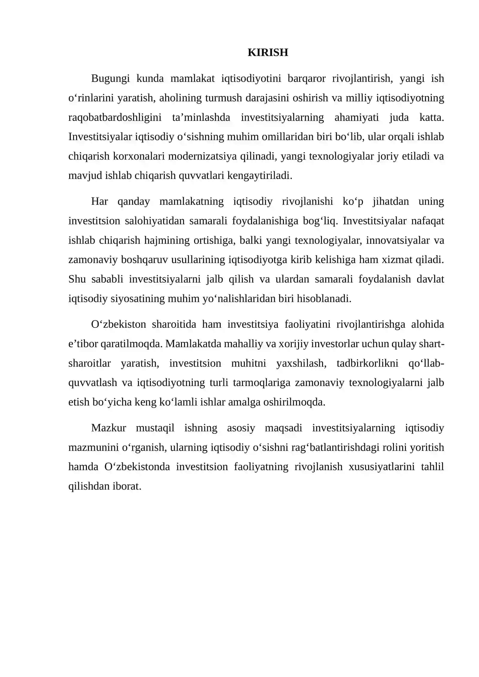 IQTISODIY O‘SISHNI RAG‘BATLANTIRISHDA INVESTITSIYALARNING ROLI 2