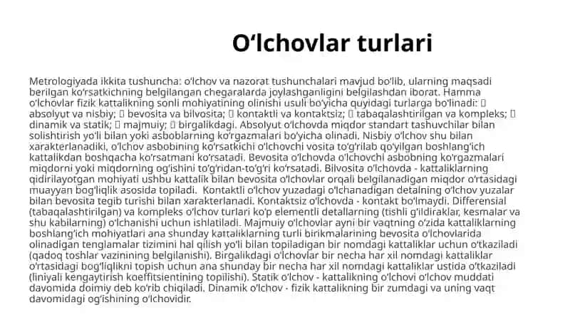 Metrologiyaning xalq xo‘jaligidagi roli 2