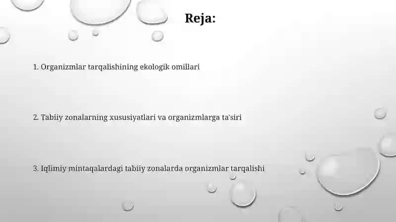 Iqlim mintaqalari kesmida tabiat zonnalarida tirik organizmlarning tarqalishi 2