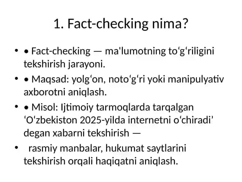 Axborot Tizimi: 1-kurs Talabasi uchun Prezentatsiya 2