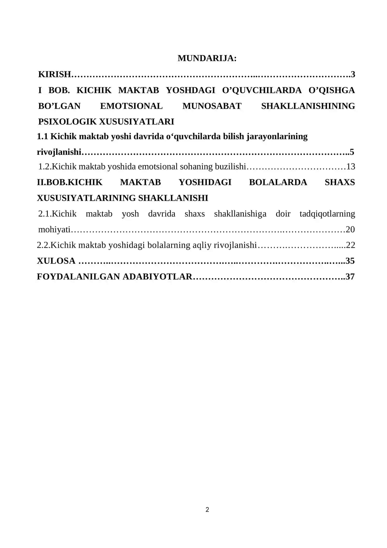 KICHIK MAKTAB YOSHDAGI O’QUVCHILARDA O’QISHGA BO’LGAN EMOTSIONAL MUNOSABAT SHAKLLANISHINING PSIXOLOGIK XUSUSIYATLARI 2